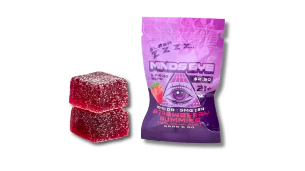 Minds Eye 55mg Sleep Gummies, THC/CBN/Valerian Root, Grab n Go 2pk