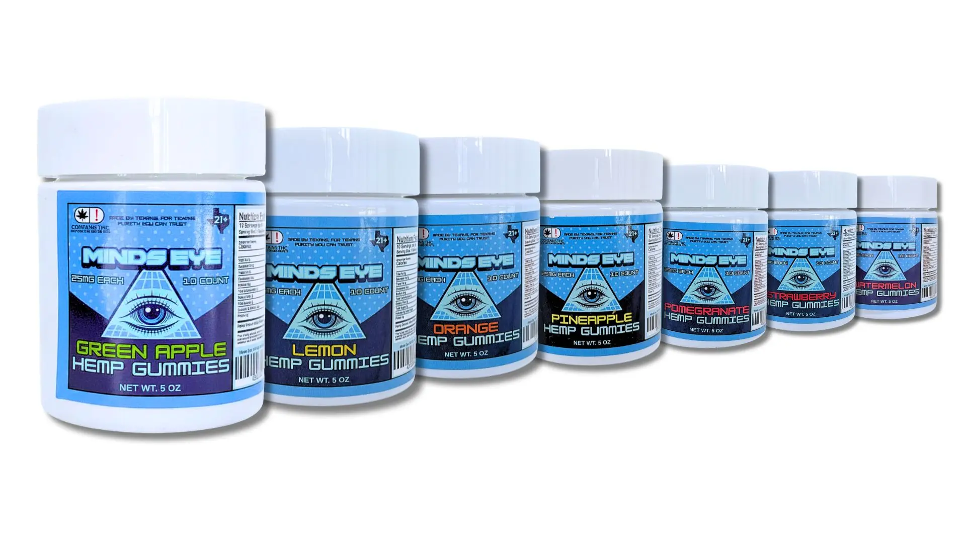 Minds Eye 25mg D9 THC Gummies, 10ct Jars